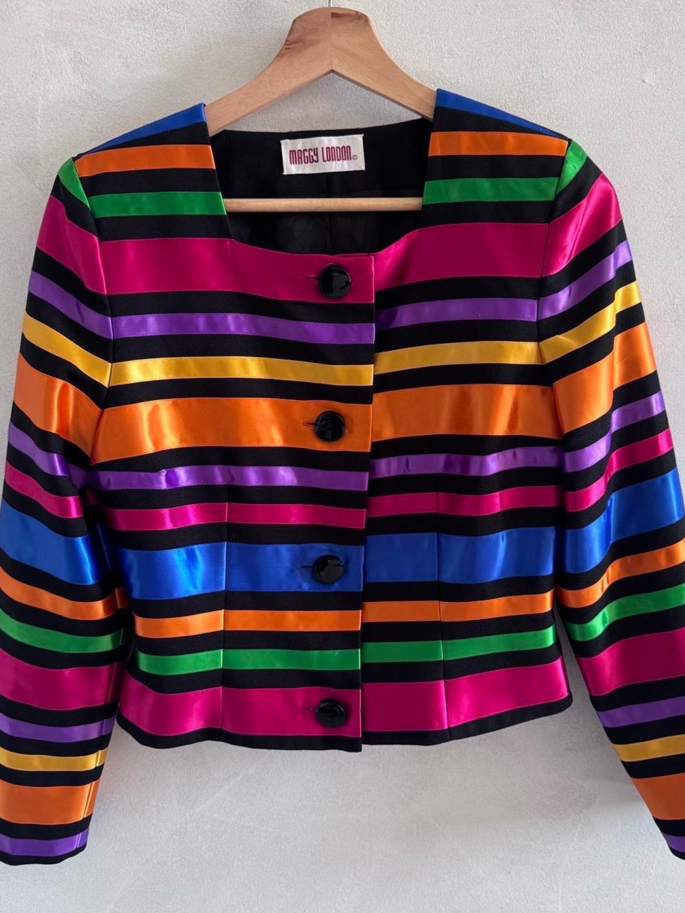 Maggy London - Multicolor Striped Cropped Blazer - Size S